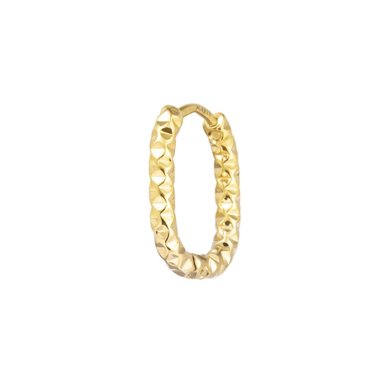 MARLU- Orecchino ovale 1,8 cm trama diamantata