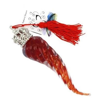 ROBERTO BARRA- CORNO VETRO SOFFIATO ROSSO