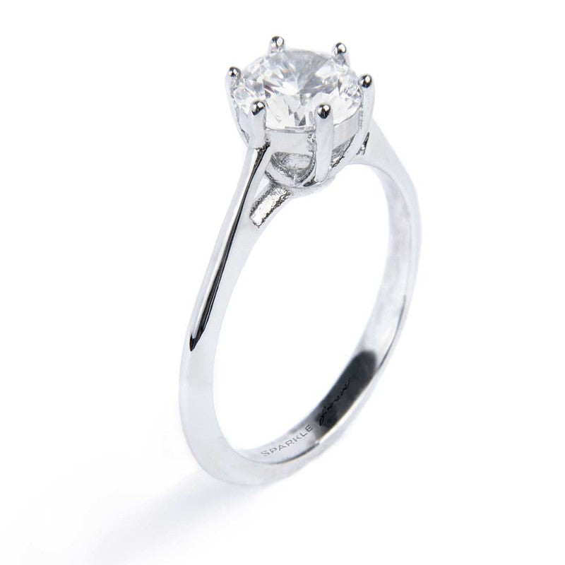 MARLU- Anello solitario zircone 6,25mm