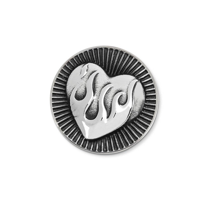 MARLU- Piastrina tonda cuore con fiamme changy