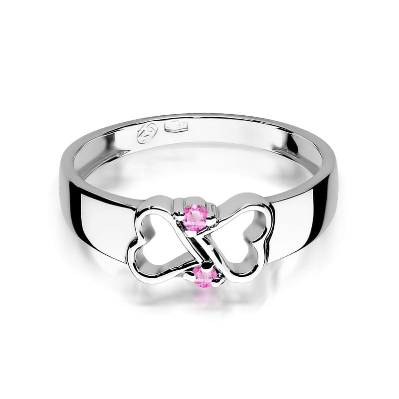 Anello In Oro Toi e Moi con Zaffiro Rosa