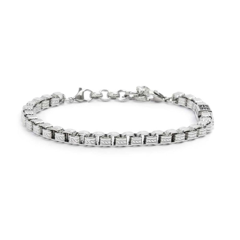 MARLU- Bracciale catena box con trama