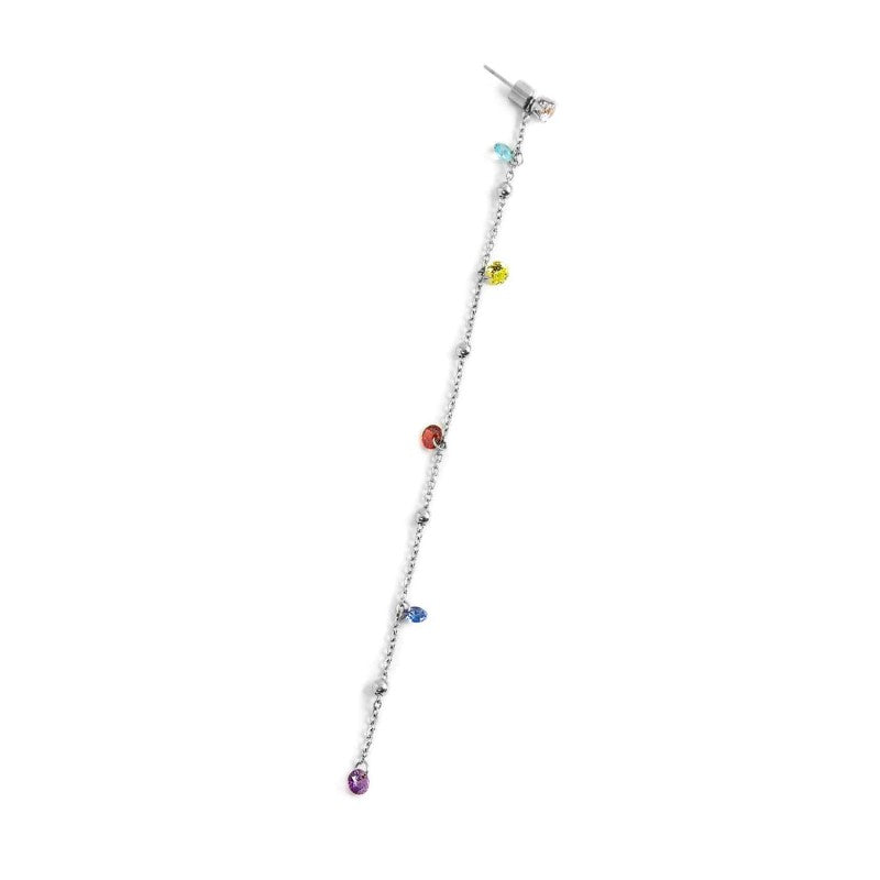 MARLU- Orecchino pendente con zirconi e sfere 12cm