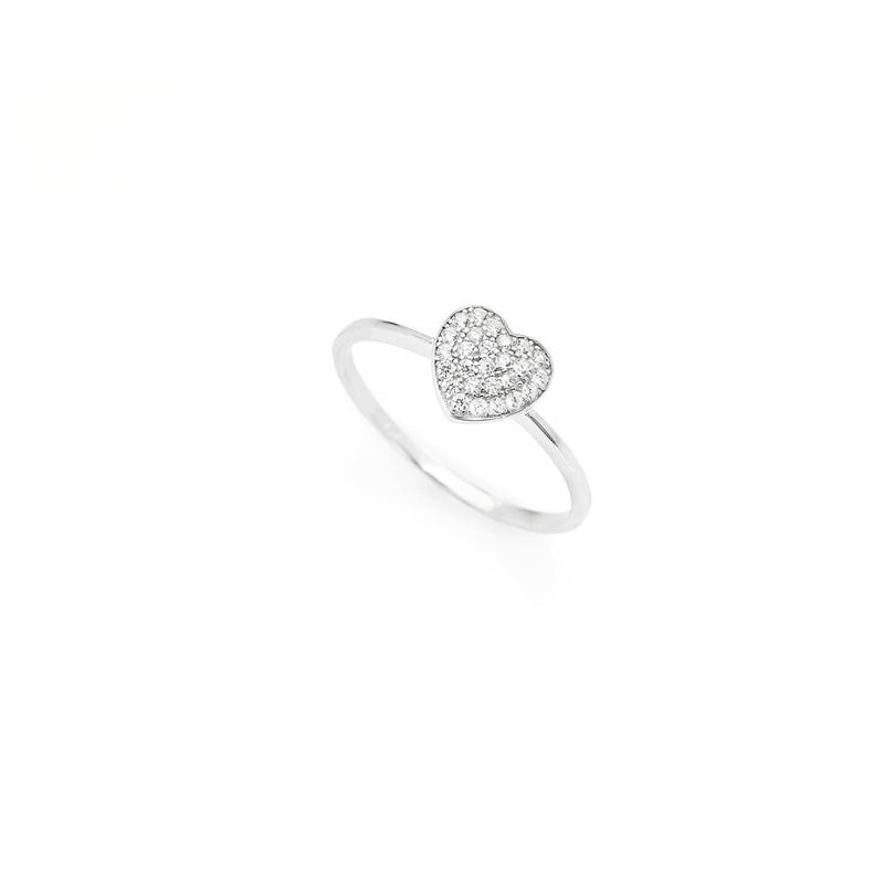 PREZIOSI ARGENTO 925  - ANELLO CUORE PAVE'