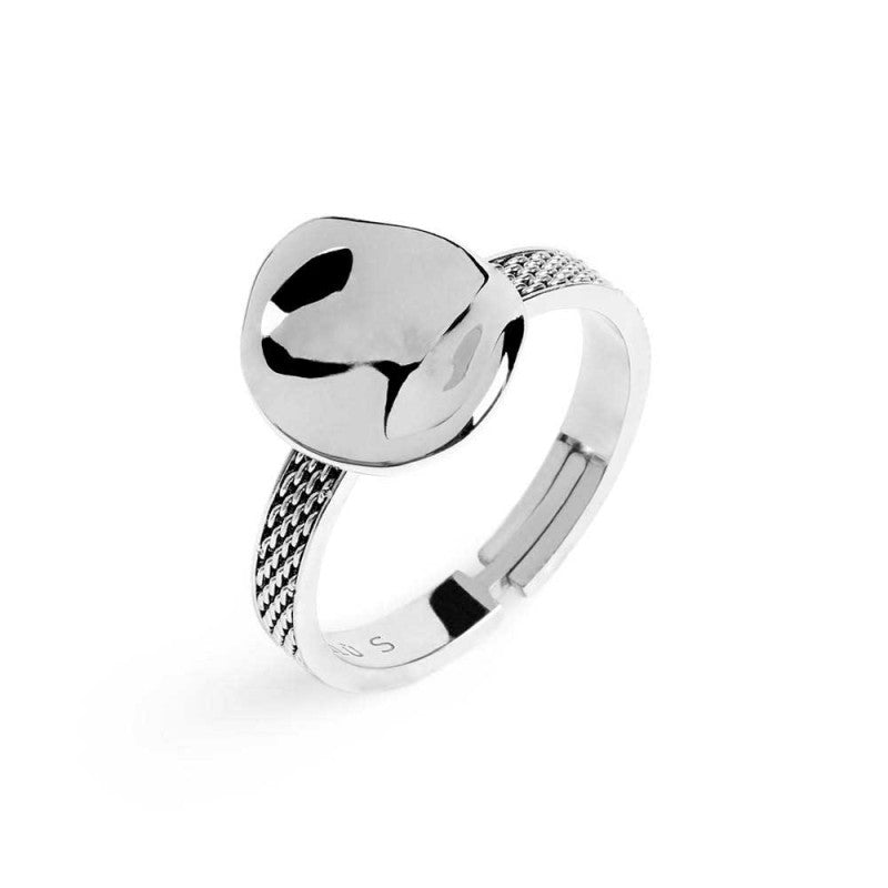 MARLU - Anello con bottone martellato