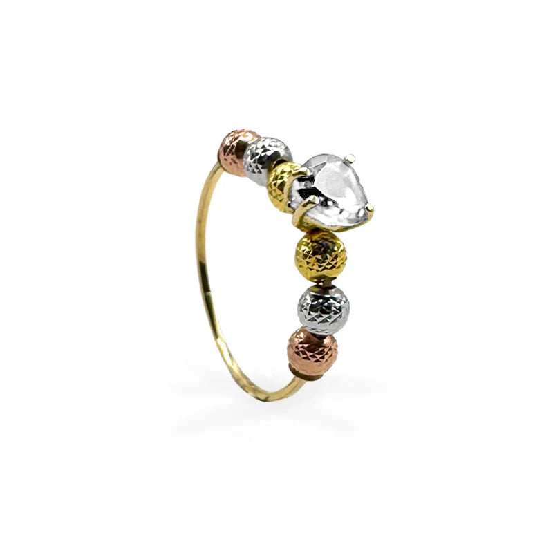 Anello Milleluci con cuore colorato - Oro18kt - 2 gr.