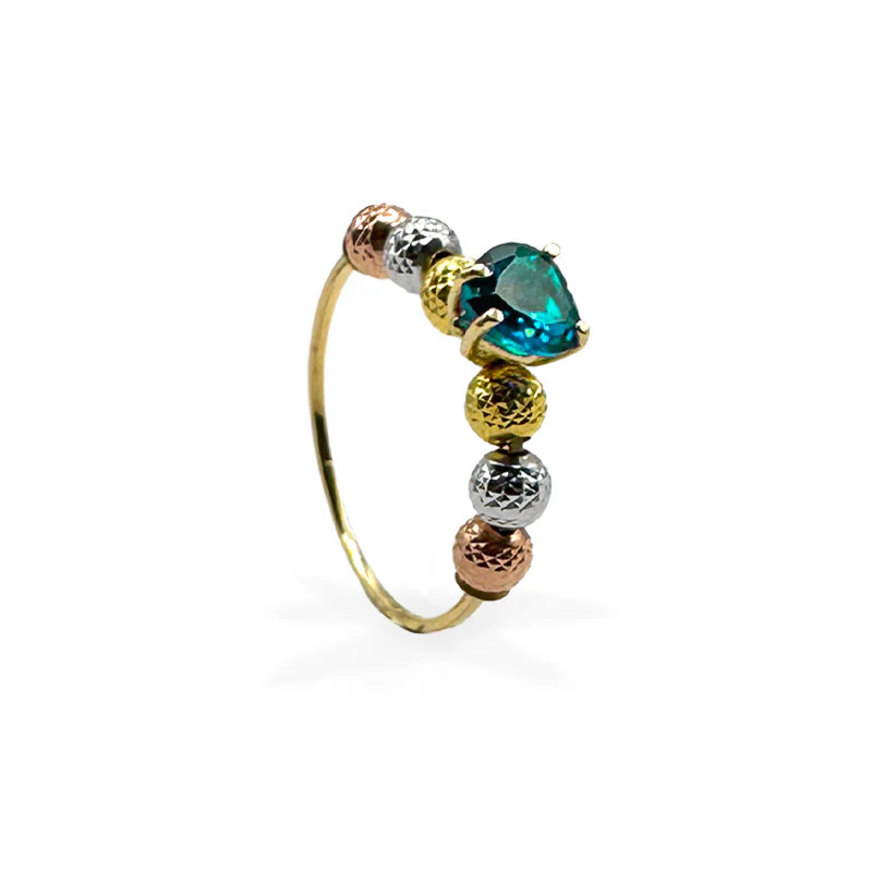 Anello Milleluci con cuore colorato - Oro18kt - 2 gr.