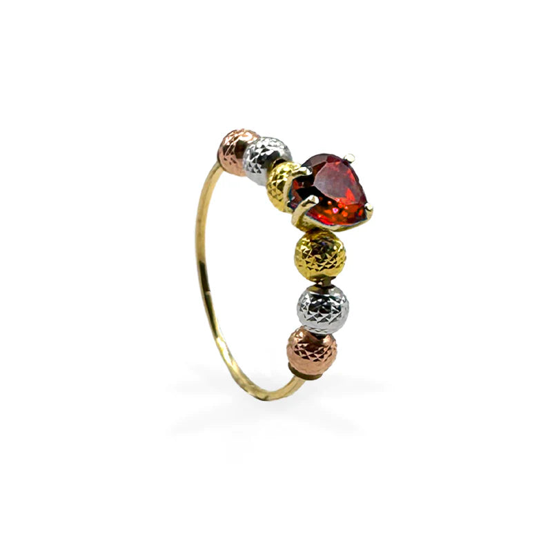 Anello Milleluci con cuore colorato - Oro18kt - 2 gr.