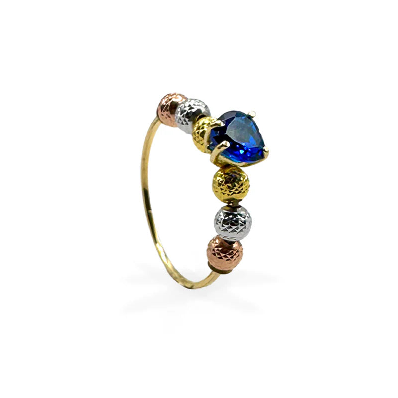 Anello Milleluci con cuore colorato - Oro18kt - 2 gr.
