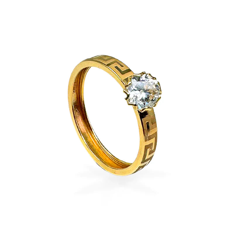 FALCO GIOIELLI - Anello in Oro con trama e punto luce – Oro 18 kt - 1,5 gr.