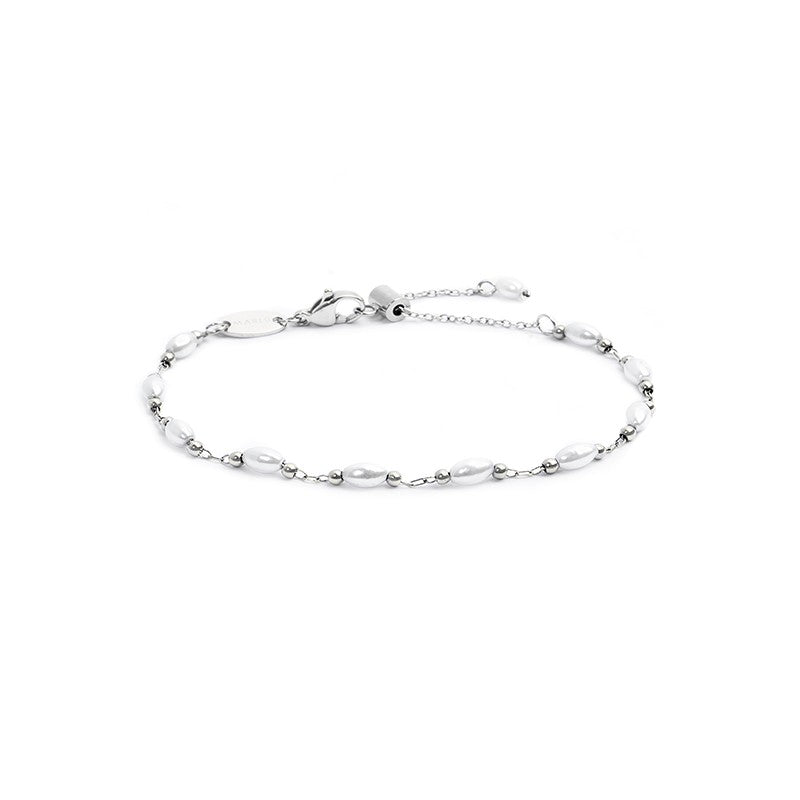 MARLU- Bracciale catena con perle irregolari