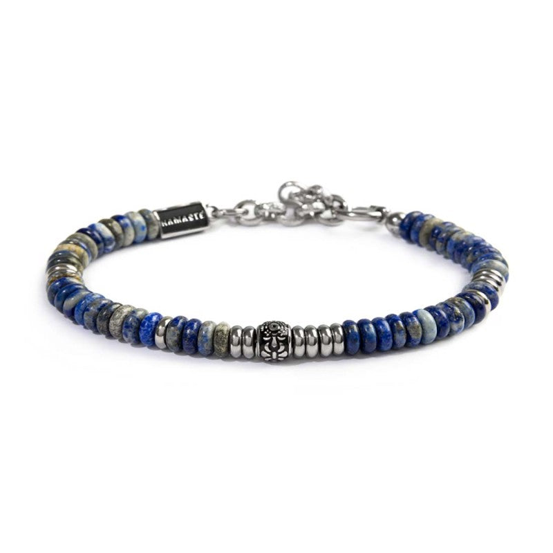 MARLU- Bracciale catena dischetti in pietra e acciaio