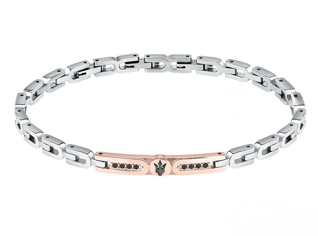MASERATI-Bracciale uomo con pietre nere