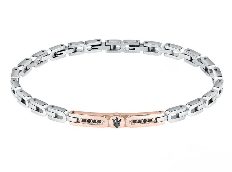 MASERATI-Bracciale uomo con pietre nere