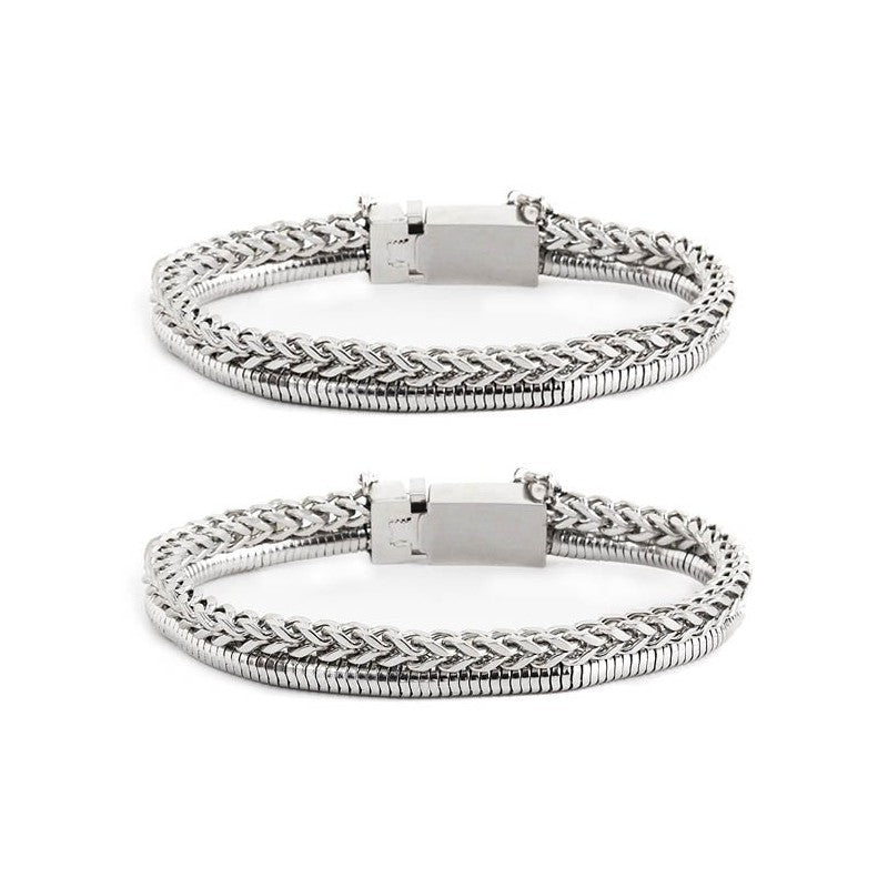 MARLU - Bracciale catena fish bone 4,2mm e snake