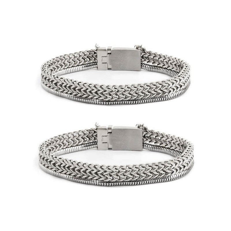 MARLU - Bracciale catena fish bone 6,3mm e snake