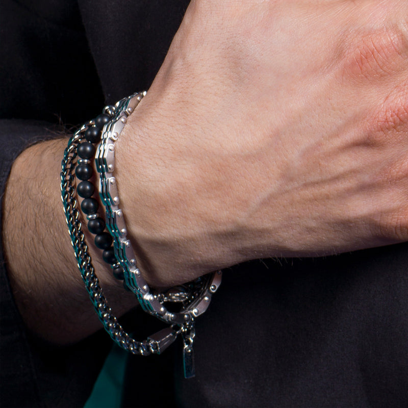 LUCA BARRA -  Bracciale Catena in Acciaio