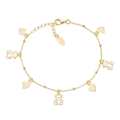 PREZIOSI ARGENTO 925 - BRACCIALE CUORE E ORSO