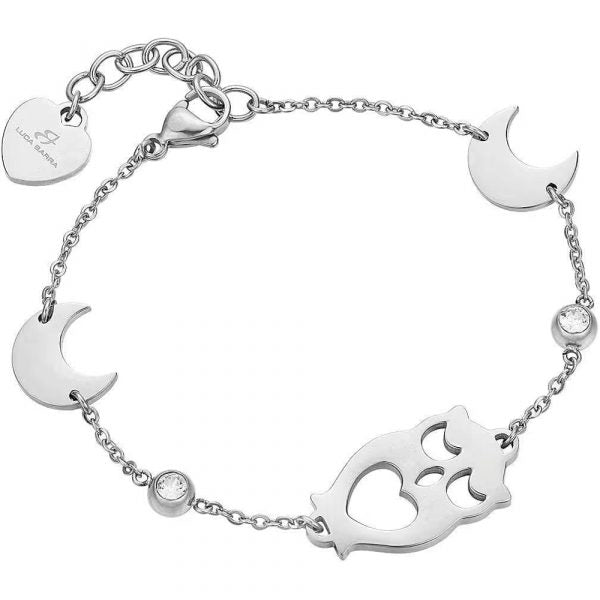 LUCA BARRA- Bracciale in argento 925 con gufetti