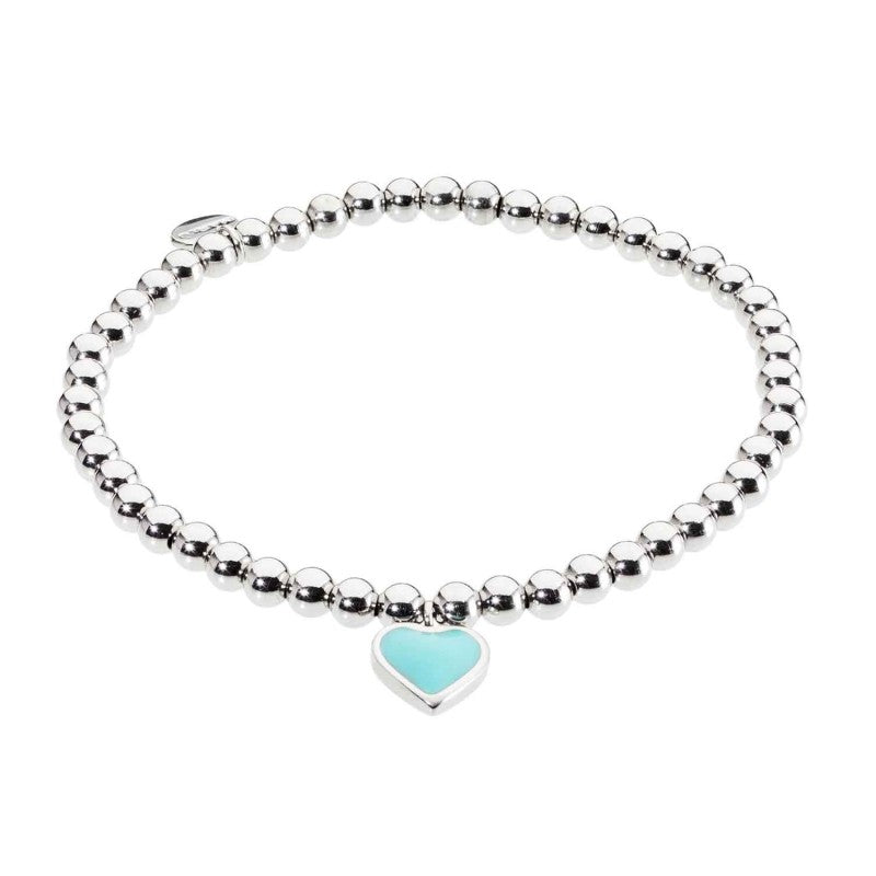 MARLU-Bracciale elastico con sfere e cuore