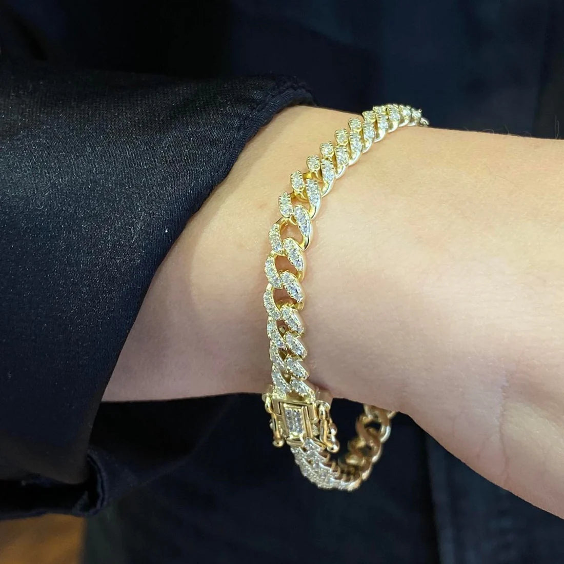 BRACCIALE GROUMETTE DA DONNA IN ARGENTO GIALLO CON ZIRCONI