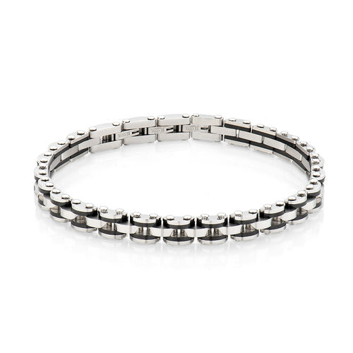 LUCA BARRA - Bracciale in Acciaio Nero