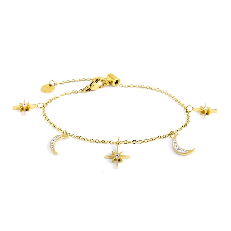 MARLU - Bracciale lune e rosa dei venti pendenti