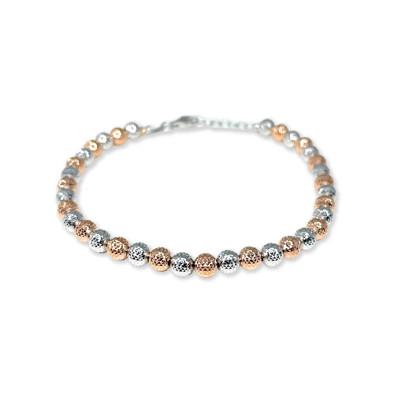 FALCO GIOIELLI - Bracciale in Oro Bianco con sfere Oro Rosa - Oro18kt - 3 gr.