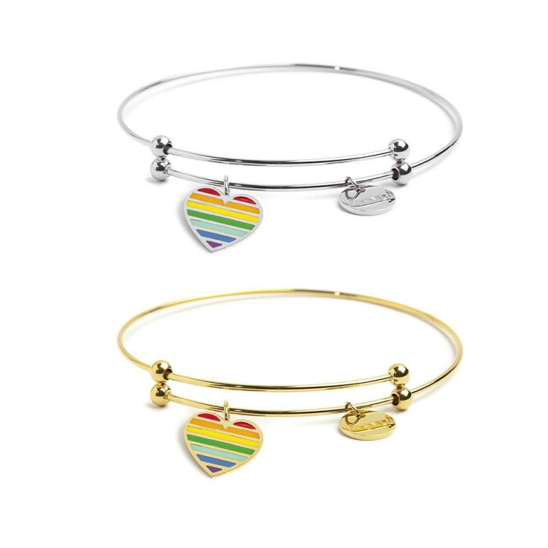 MARLU - Bracciale rigido cuore arcobaleno