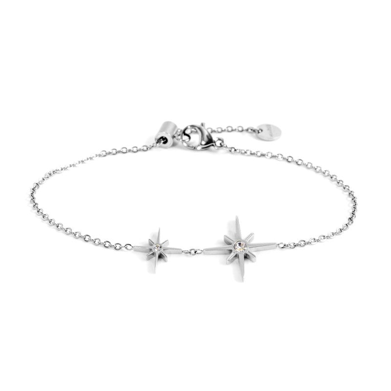 MARLU - Bracciale rosa dei venti doppio pendente