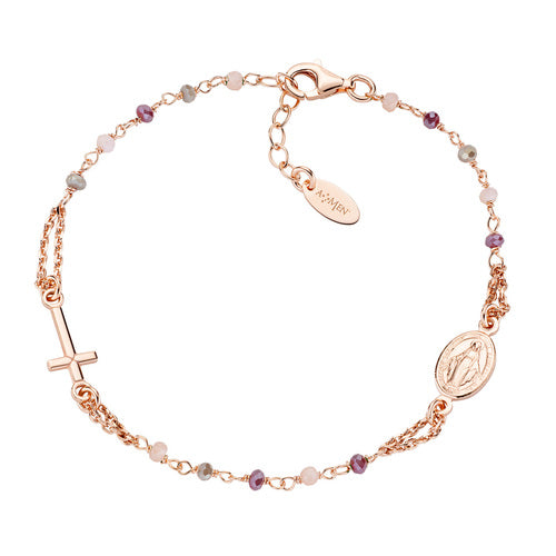 PREZIOSI ARGENTO 925 - Bracciale Rosario Cristalli Multicolor