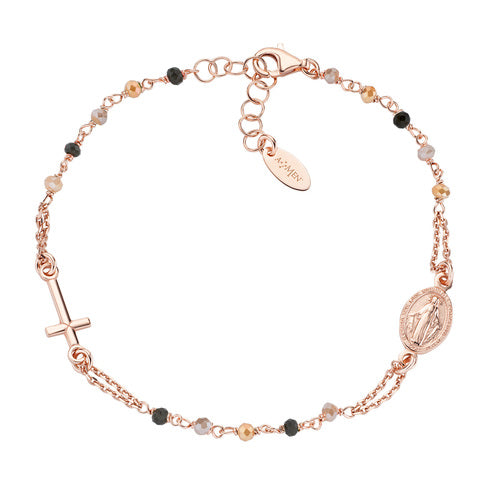 PREZIOSI ARGENTO 925- Bracciale Rosario Cristalli Multicolor