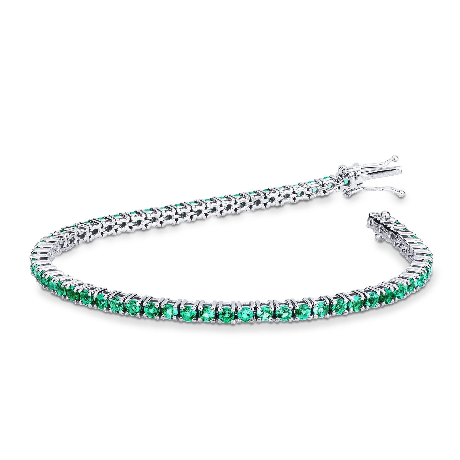 PREZIOSI ARGENTO-Bracciale Tennis con zirconi verdi in argento 925