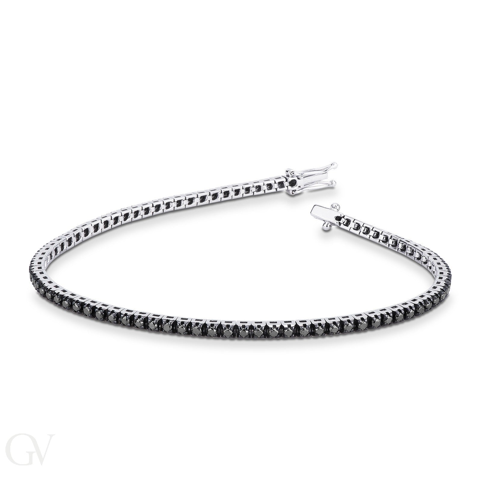 PREZIOSI ARGENTO 925- Bracciale tennis nero