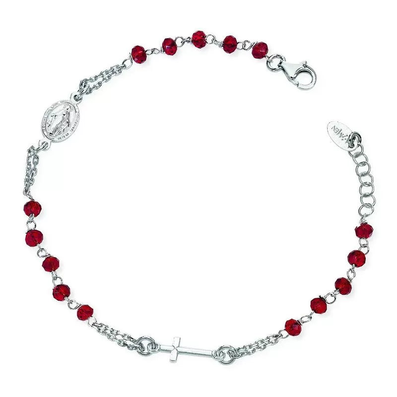 PREZIOSI ARGENTO 925  - Bracciale Rosario in argento con cristalli