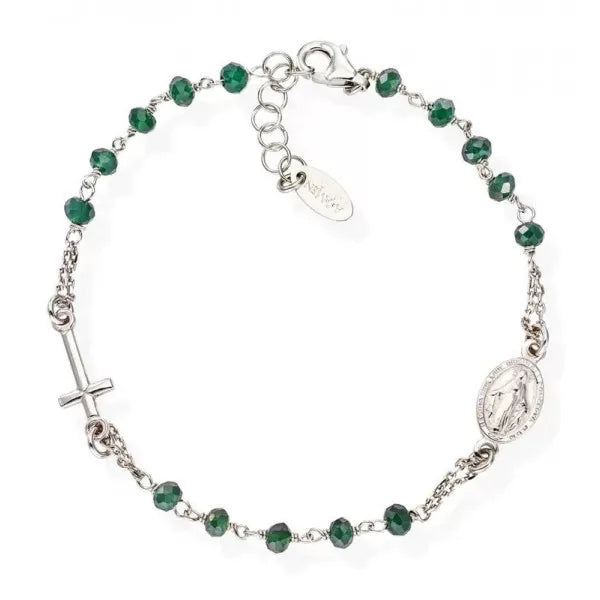 PREZIOSI ARGENTO 925  - Bracciale Rosario in argento con cristalli