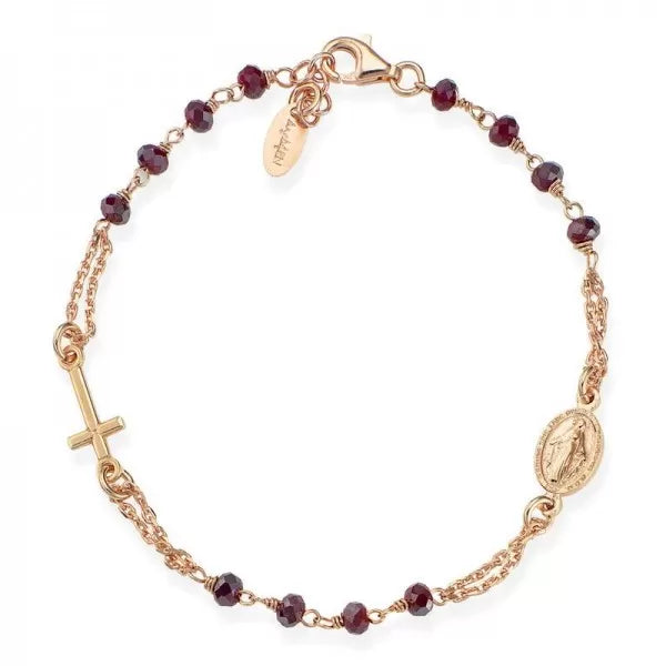 PREZIOSI ARGENTO 925  - Bracciale Rosario in argento con cristalli