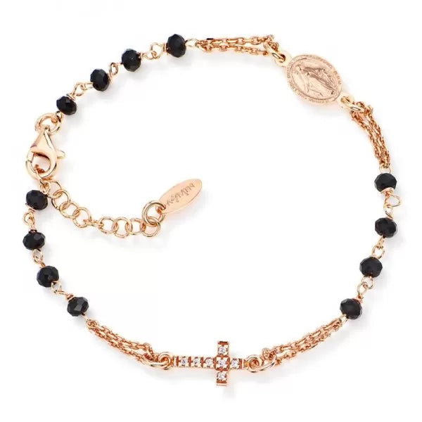PREZIOSI ARGENTO 925  - Bracciale Rosario in argento con cristalli