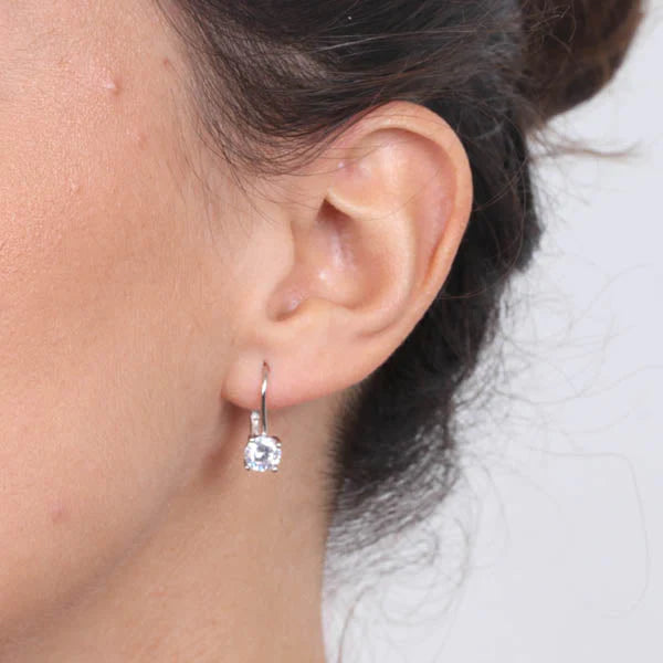 BY SIMON - ORECCHINI IN ARGENTO 925 CON PUNTO LUCE BIANCO PENDENTE