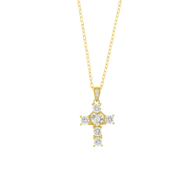 Collana in Argento 925 con croce impreziosita da zirconi