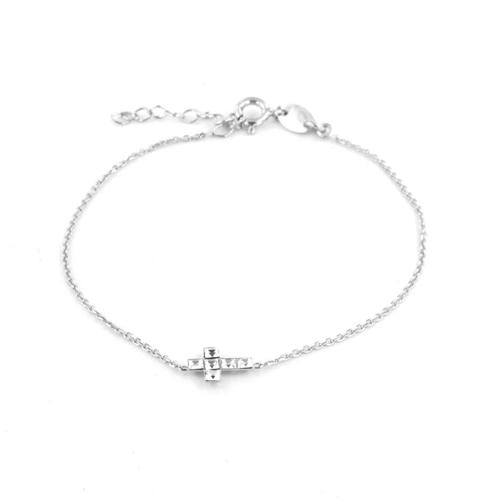 Bracciale in Argento 925 croce e cristalli