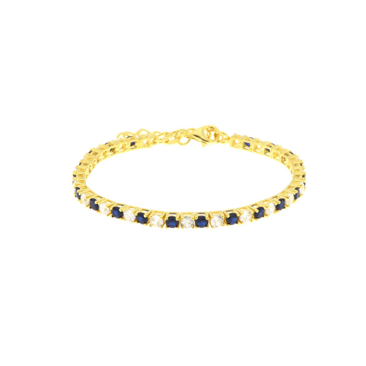 BY SIMON - Bracciale in Argento 925 con zirconi blu e bianchi