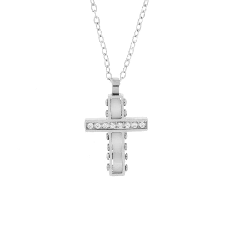Collana in Acciaio con pendente a forma di croce