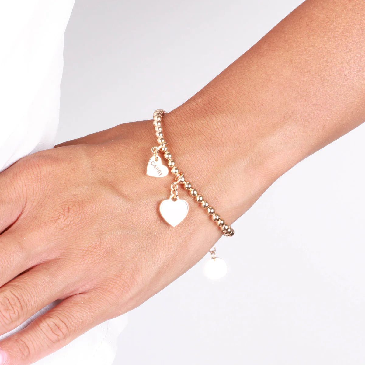 By Simon - Bracciale in Metallo con cuore bianco