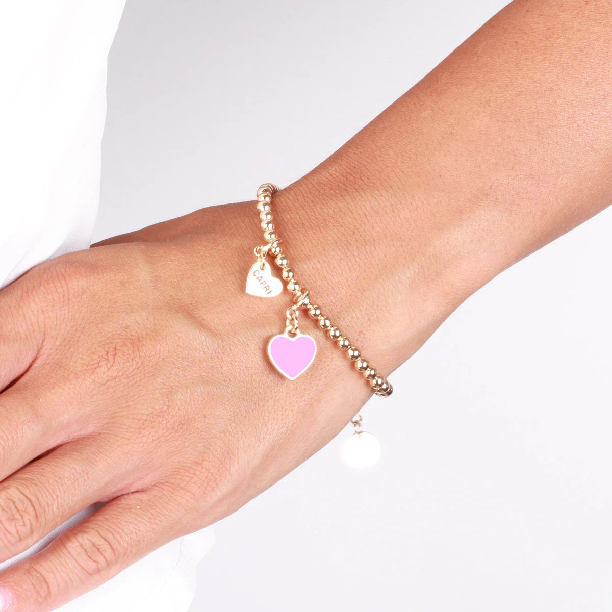 By Simon - Bracciale in Metallo con cuore rosa