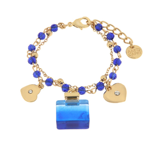 By Simon - Bracciale in Metallo con profumo e pietre blu