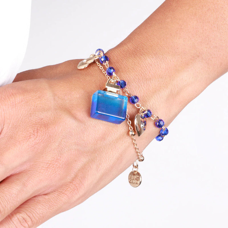 By Simon - Bracciale in Metallo con profumo e pietre blu