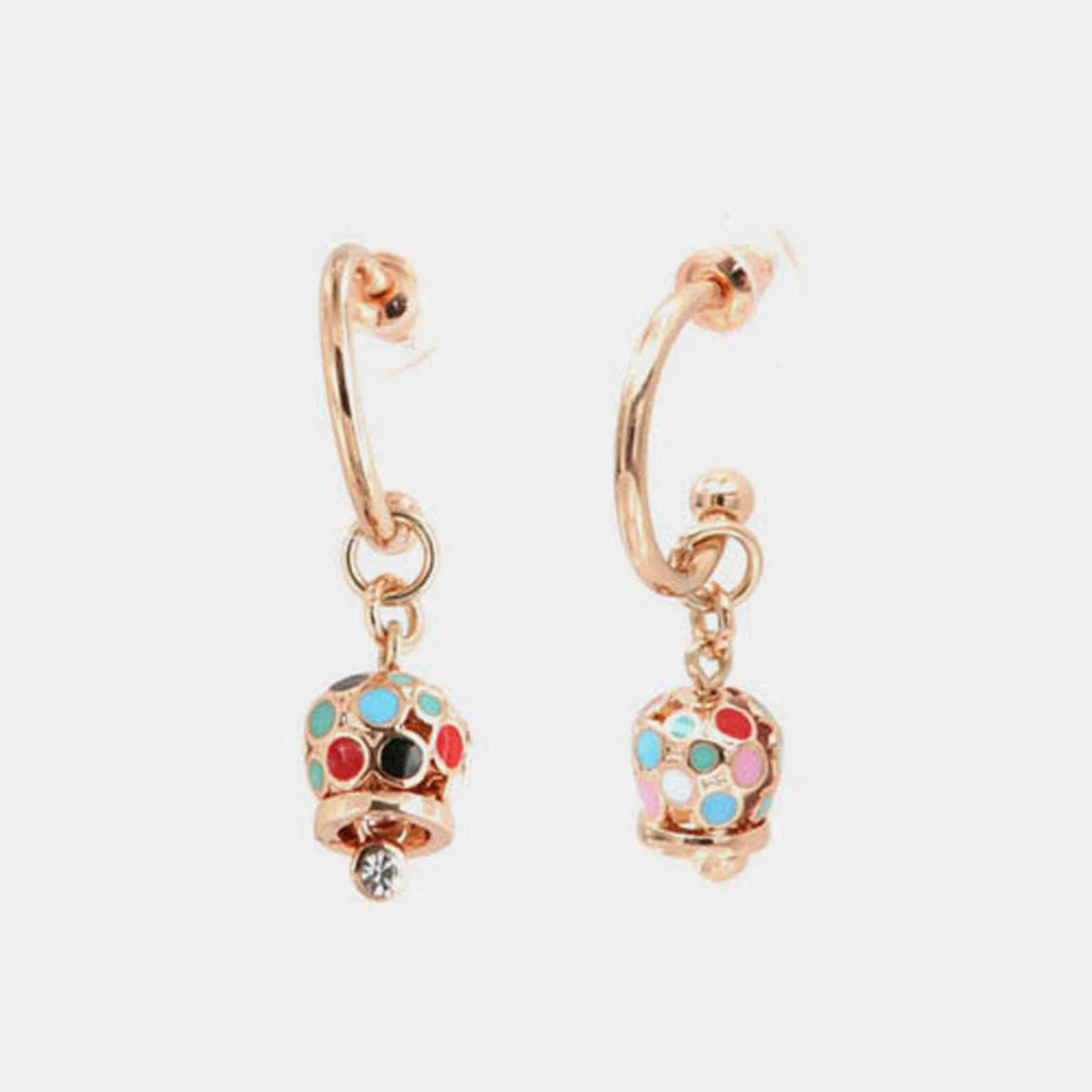 BY SIMON-Orecchini in Metallo metallo rosè con campanella