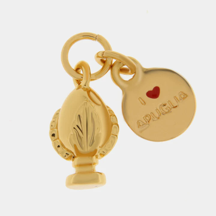 BY SIMON-Ciondolo in Metallo con pumo placcato oro