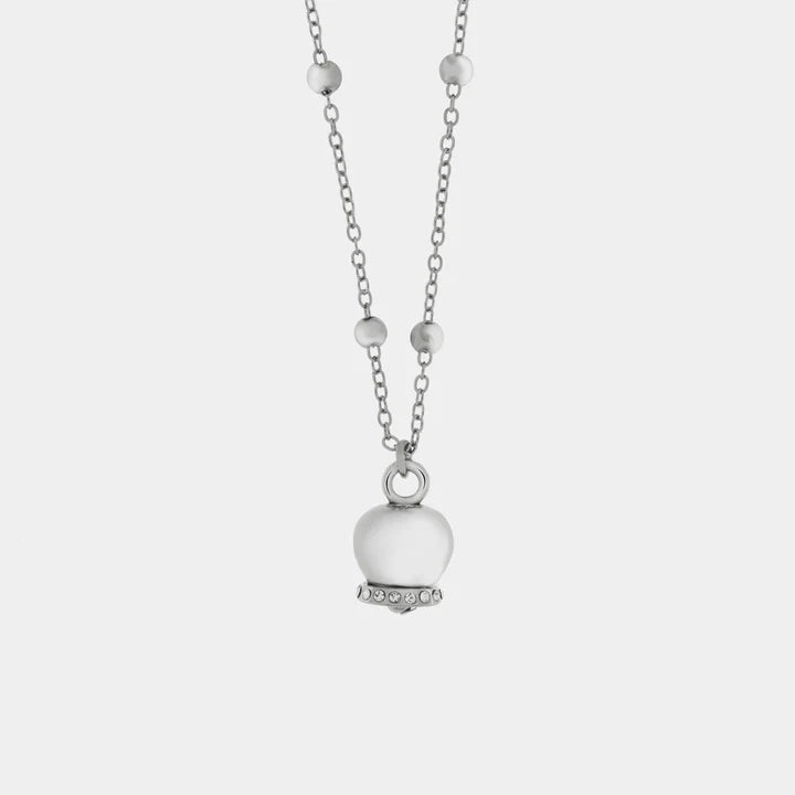 BY SIMON-Collana in Metallo con campanella portafortuna pendente, impreziosita da cristalli